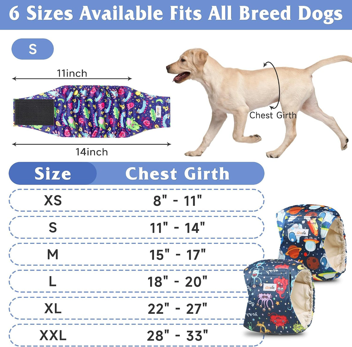 Male Dog Diapers - High Absorbency Belly Bands for Extra Small Dogs & Puppies, Ideal for Incontinence, Excitable Urination, and Training (XXL)