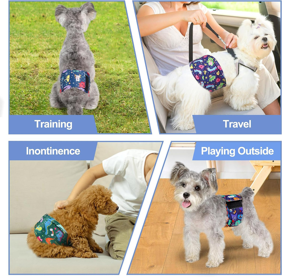Male Dog Diapers - High Absorbency Belly Bands for Extra Small Dogs & Puppies, Ideal for Incontinence, Excitable Urination, and Training (XXL)